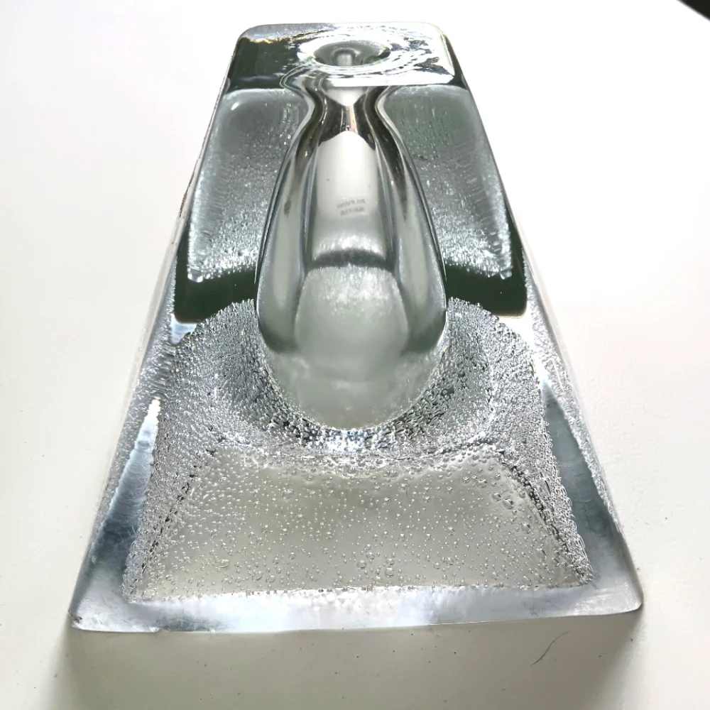 Hand blown Polish bubbled Crystal Oil Lamp. Crystal Art Associates.
